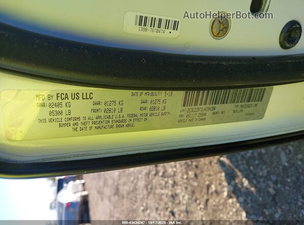 2C3CDZBT3JH294394 2018 DODGE CHALLENGER Белый 