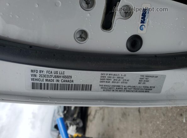 2C3CDZFJ6NH165029 2022 DODGE CHALLENGER White ძრავის განყოფილების ხედი