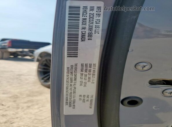 2C3CDZFJXNH168614 2022 DODGE CHALLENGER Gray VIN կոդի պիտակի տեսք