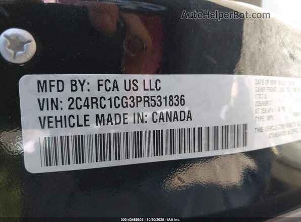 2C4RC1CG3PR531836 2023 CHRYSLER VOYAGER Черный Вид подкапотного пространства