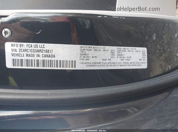 2C4RC1CG5NR218817 2022 CHRYSLER VOYAGER Gray Widok komory silnika