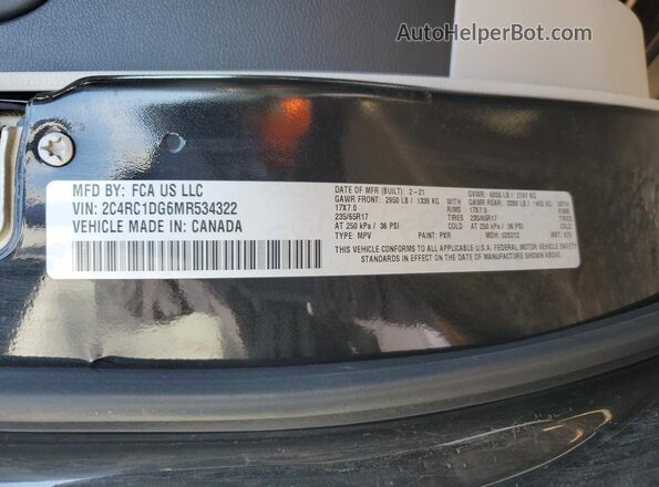 2C4RC1DG6MR534322 2021 CHRYSLER VOYAGER Black 
