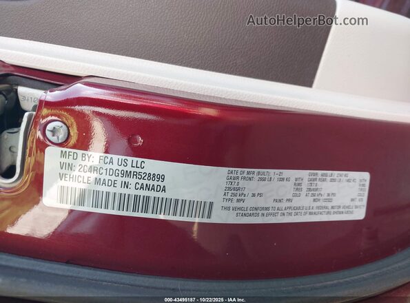 2C4RC1DG9MR528899 2021 CHRYSLER VOYAGER Red 