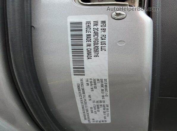 2C4RC1FG0LR269716 2020 CHRYSLER PACIFICA Серебряный Вид наклейки с VIN-кодом