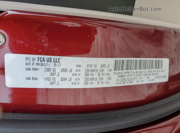 2C4RC1FG3JR123713 2018 CHRYSLER PACIFICA Red 