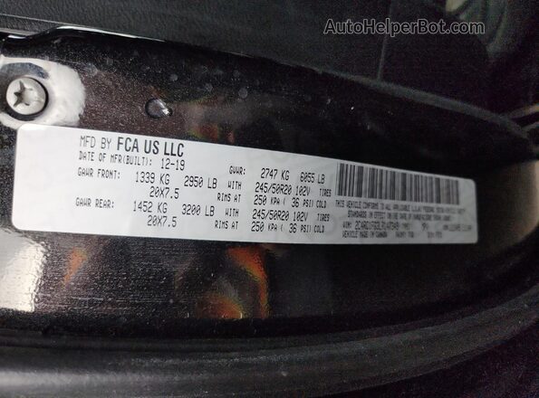 2C4RC1FG3LR147349 2020 CHRYSLER PACIFICA Black VIN sticker view