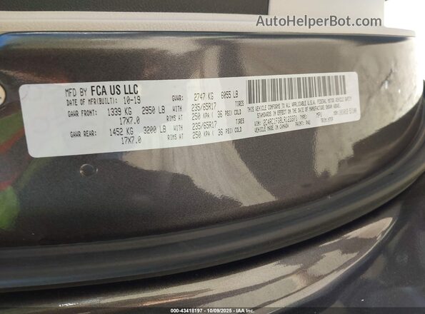 2C4RC1FG8LR123371 2020 CHRYSLER PACIFICA Gray Շարժիչի բաժամունքի տեսք