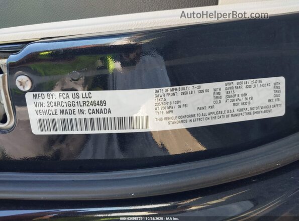 2C4RC1GG1LR246489 2020 CHRYSLER PACIFICA Black ძრავის განყოფილების ხედი
