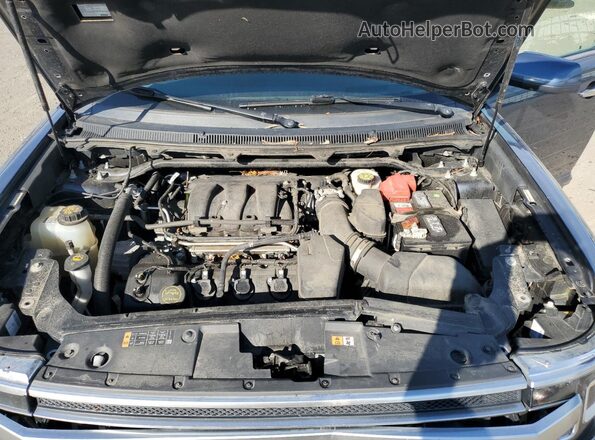 2FMGK5D87KBA32320 2019 FORD FLEX Blue Engine compartment view