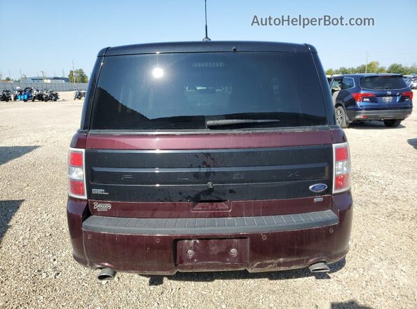 2FMHK6C80KBA02507 2019 FORD FLEX Maroon Widok z tyłu