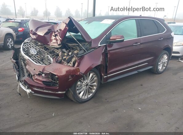 2FMPK3K97LBA35512 2020 FORD EDGE Burgundy წინა მარცხენა ხედი სამი მეოთხედიდან