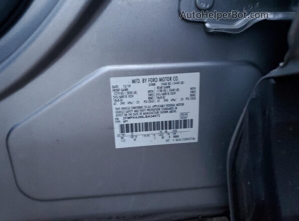 2FMPK4J96LBA34973 2020 FORD EDGE Silver Vista del compartimento del motor