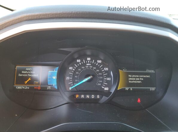 2FMPK4J99LBA58104 2020 FORD EDGE Silver ხელსაწყოთა პანელის ხედი