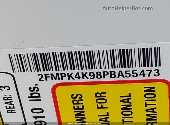 2FMPK4K98PBA55473 2023 FORD EDGE White Շարժիչի բաժամունքի տեսք