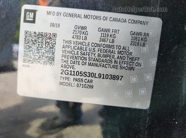 2G1105S30L9103897 2020 CHEVROLET IMPALA Black Widok komory silnika