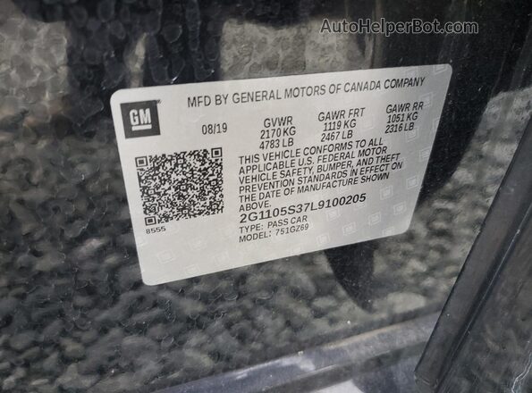 2G1105S37L9100205 2020 CHEVROLET IMPALA Black Вид підкапотного простору