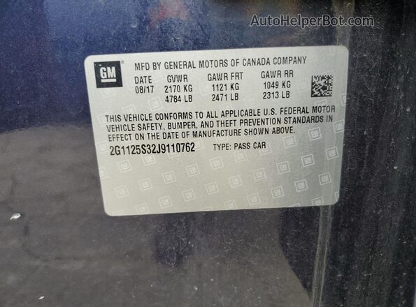 2G1125S32J9110762 2018 CHEVROLET IMPALA Blue 