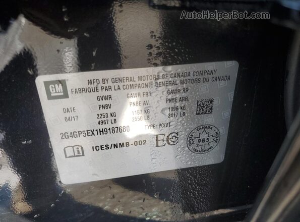2G4GP5EX1H9187680 2017 BUICK REGAL Black 