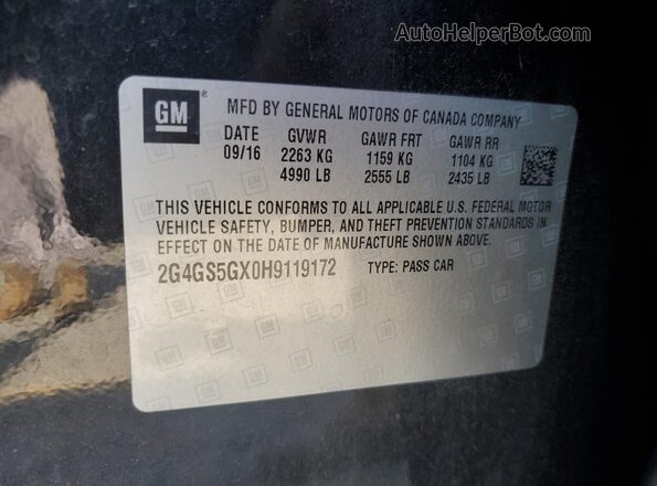 2G4GS5GX0H9119172 2017 BUICK REGAL Black 