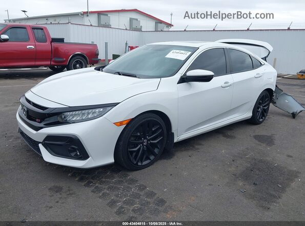 2HGFC1E55LH201034 2020 HONDA CIVIC White Vista tres cuartos delantera izquierda