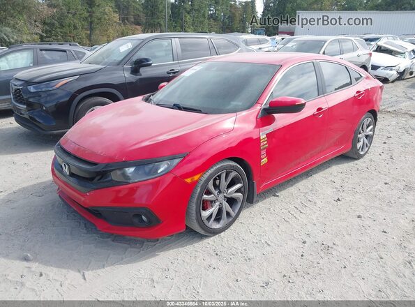 2HGFC2F83LH524903 2020 HONDA CIVIC Red წინა მარცხენა ხედი სამი მეოთხედიდან
