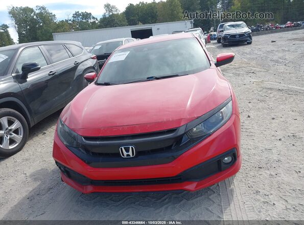 2HGFC2F83LH524903 2020 HONDA CIVIC Red უკანა სალონის ხედი