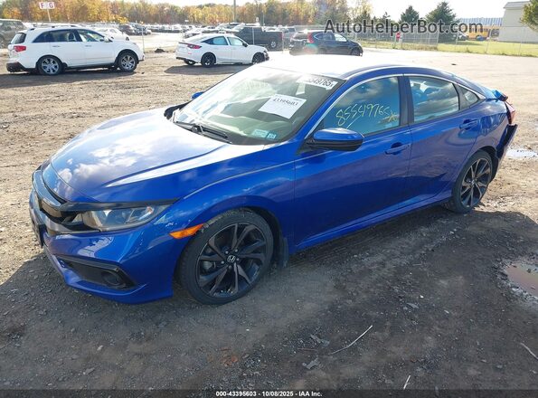 2HGFC2F85LH564772 2020 HONDA CIVIC Blue Առջևի ձախ երեք քառորդ տեսարան