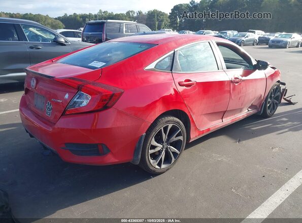 2HGFC2F88LH580822 2020 HONDA CIVIC Красный Задняя правая четверть