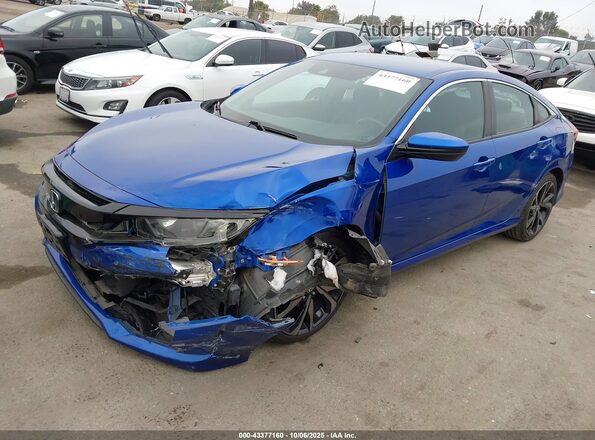2HGFC2F89LH547215 2020 HONDA CIVIC Blue Առջևի ձախ երեք քառորդ տեսարան