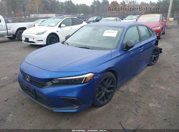 2HGFE2F51NH576176 2022 HONDA CIVIC Blue წინა მარცხენა ხედი სამი მეოთხედიდან