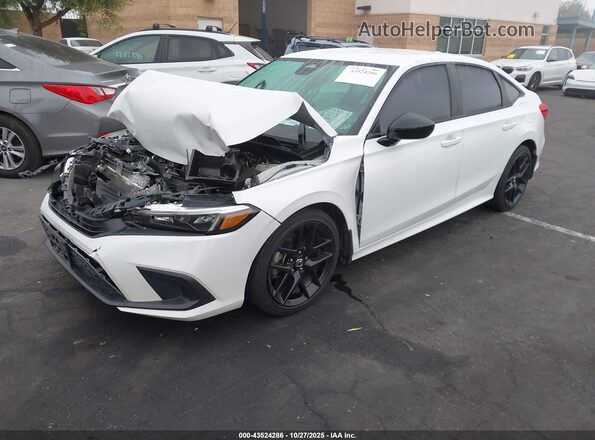 2HGFE2F52NH522319 2022 HONDA CIVIC White წინა მარცხენა ხედი სამი მეოთხედიდან