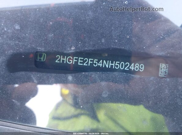 2HGFE2F54NH502489 2022 HONDA CIVIC Silver Շարժիչի բաժամունքի տեսք