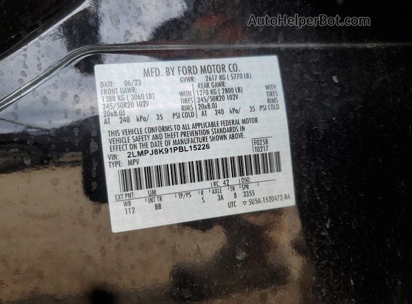 2LMPJ8K91PBL15226 2023 LINCOLN NAUTILUS Черный Вид подкапотного пространства