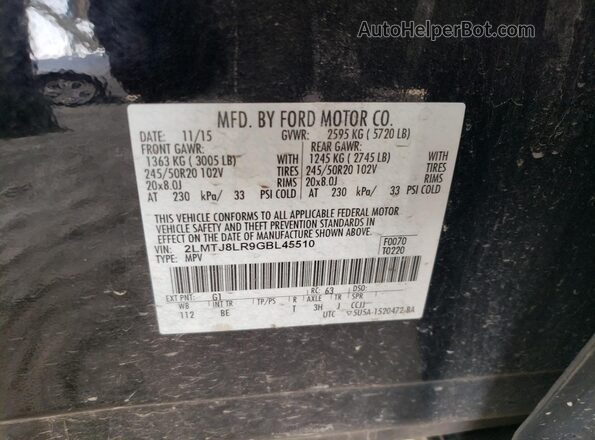2LMTJ8LR9GBL45510 2016 LINCOLN MKX Black 