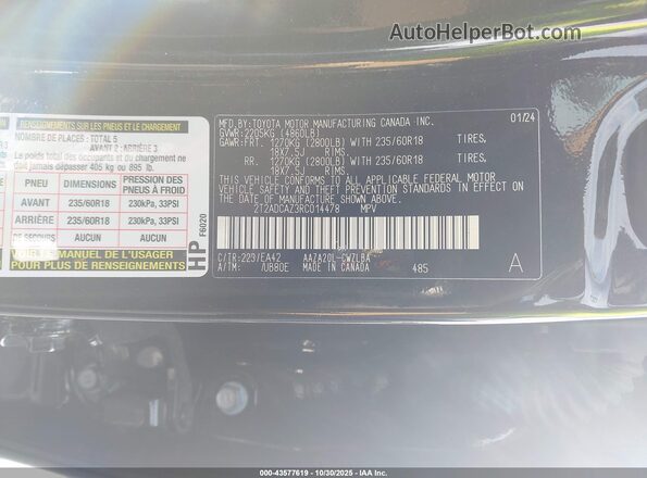 2T2ADCAZ3RC014478 2024 LEXUS NX 250 Black Engine compartment view