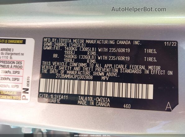 2T2BAMBA3PC002808 2023 LEXUS RX 350 Silver Շարժիչի բաժամունքի տեսք