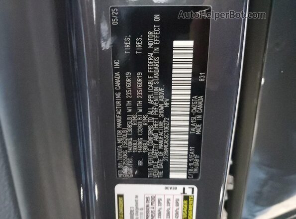 2T2BAMCA5SC106272 2025 LEXUS RX Gray Vista de la etiqueta del VIN