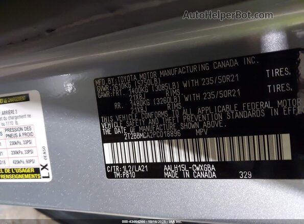 2T2BBMCA2PC018896 2023 LEXUS RX 350H Серебряный Вид подкапотного пространства
