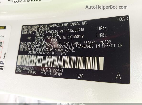 2T2GDCAZ0PC005714 2023 LEXUS NX 250 Белый Вид подкапотного пространства