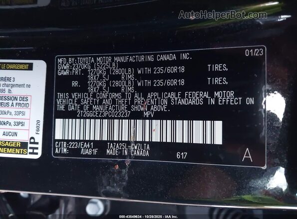 2T2GGCEZ3PC023237 2023 LEXUS NX 350 Black Engine compartment view