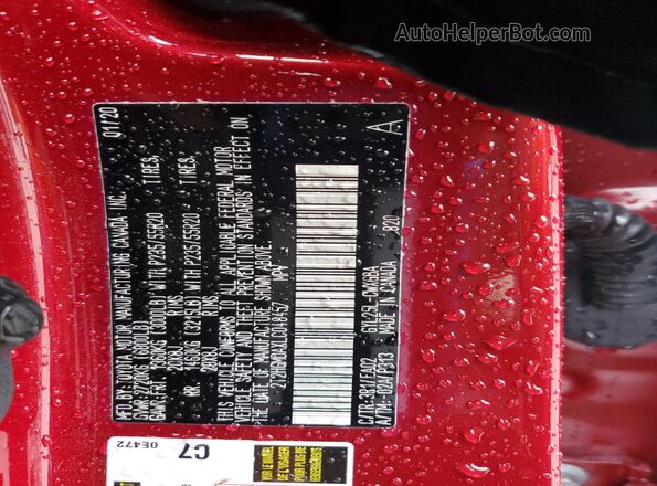 2T2HGMDAXLC048457 2020 LEXUS RX Red 
