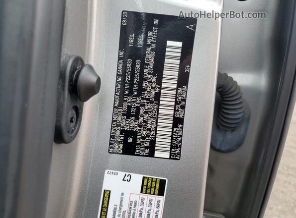 2T2HZMDAXLC254971 2020 LEXUS RX Silver VIN sticker view