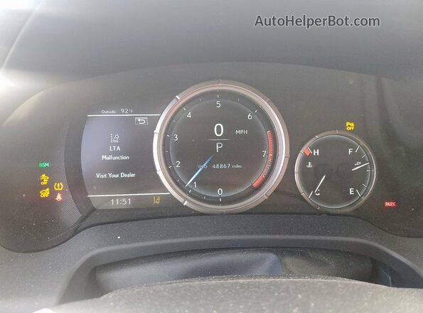 2T2YZMDA5NC363552 2022 LEXUS RX White Вид щитка приладів
