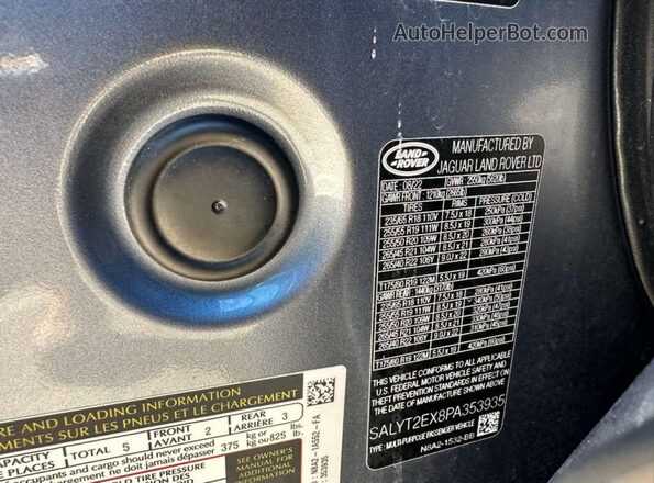 SALYT2EX8PA353935 2023 LAND ROVER RANGE ROVER Синий Вид задней части салона