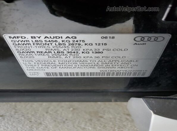 WA1BNAFY6J2206615 2018 AUDI Q5 Black 