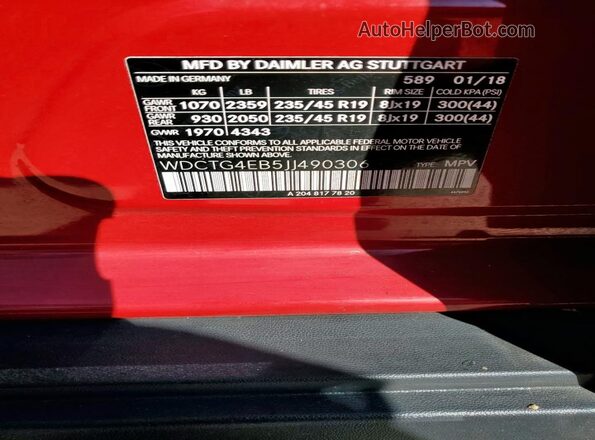 WDCTG4EB5JJ490306 2018 MERCEDES-BENZ GLA Red 