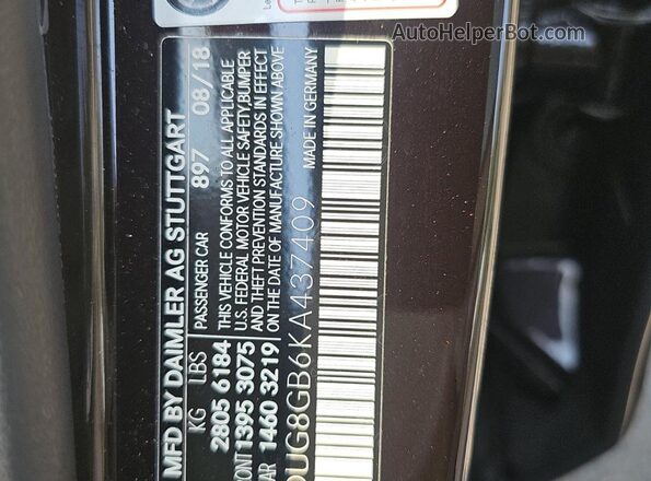 WDDUG8GB6KA437409 2019 MERCEDES-BENZ S-CLASS Black 