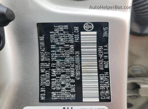 4T1BD1EB5JU060438 2018 TOYOTA AVALON Silver 