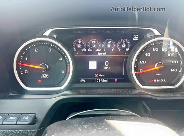 1GC4YREY0LF130469 2020 CHEVROLET SILVERADO Белый Вид щитка приборов