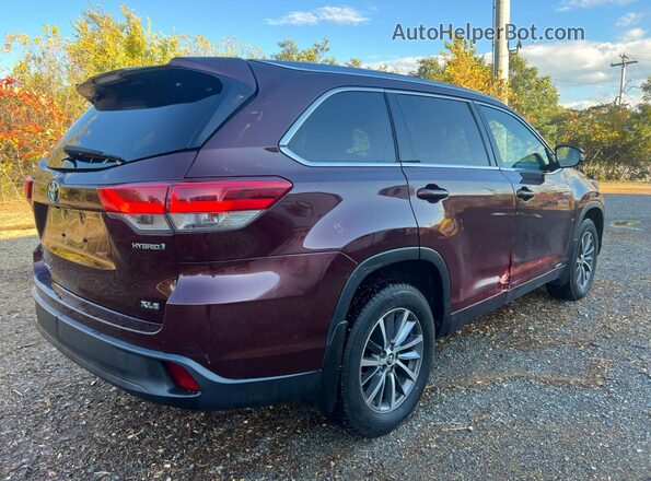 5TDJGRFHXKS071207 2019 TOYOTA HIGHLANDER HYBRID Бордовый 